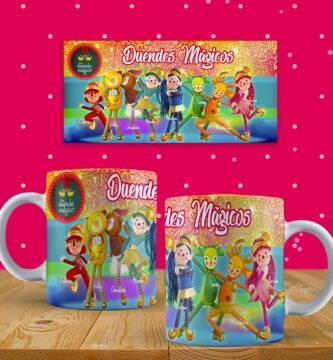 Duendes navideños en tazas de colores / Colorful Christmas elf mug designs