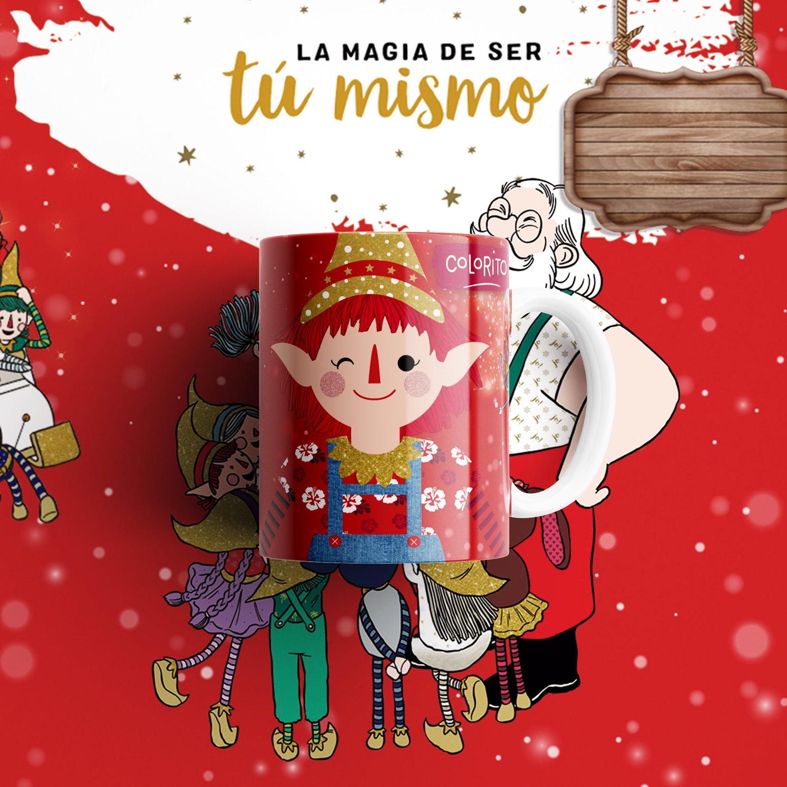 Propuesta de taza y camiseta en tonos rojos.