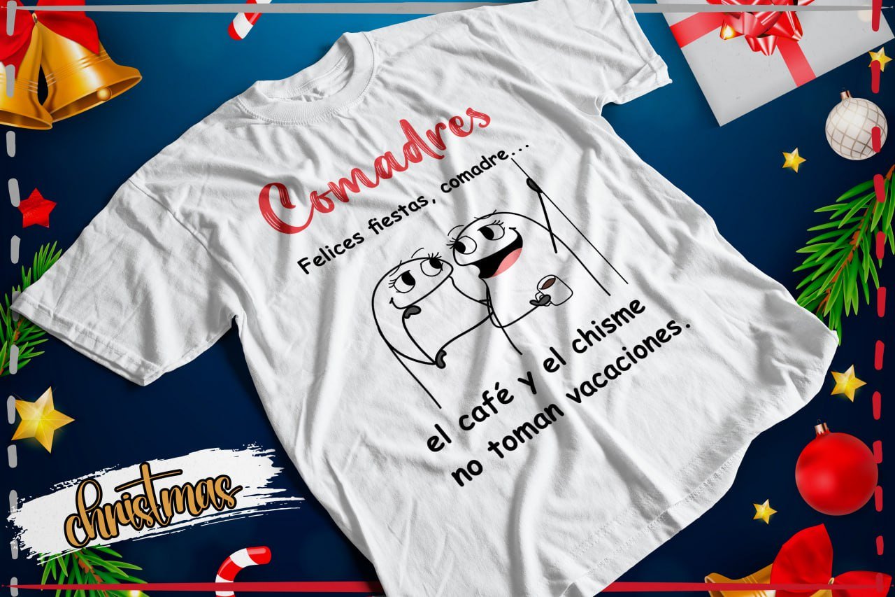 Diseño de Flork para compadres con frase navideña.