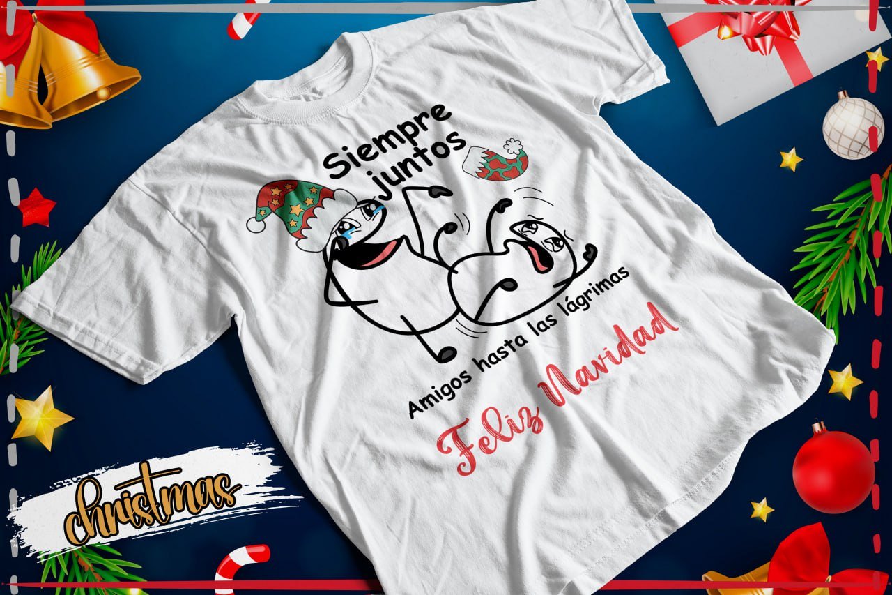 Flork con frase de amistad y Siempre juntos.