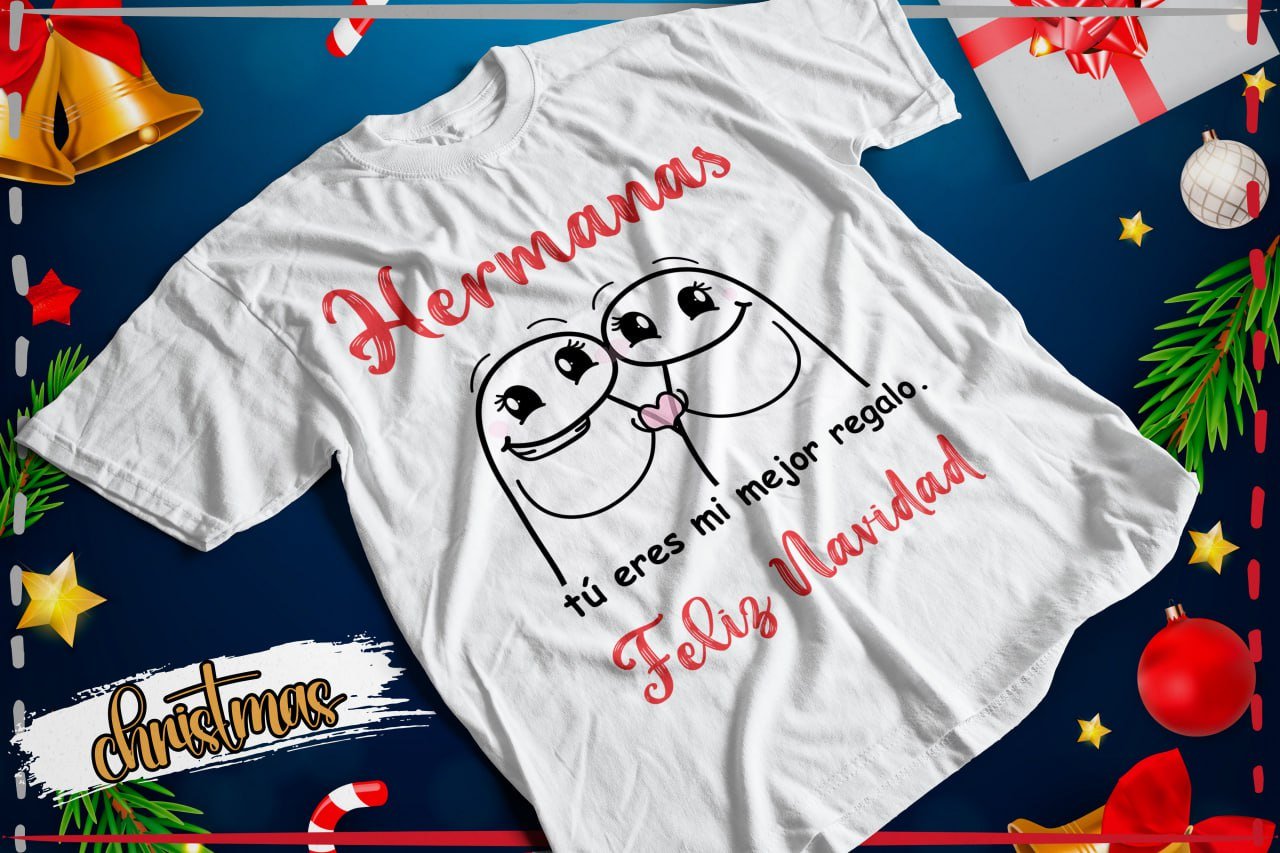 Diseño de Flork para hermanos con saludo de Navidad.