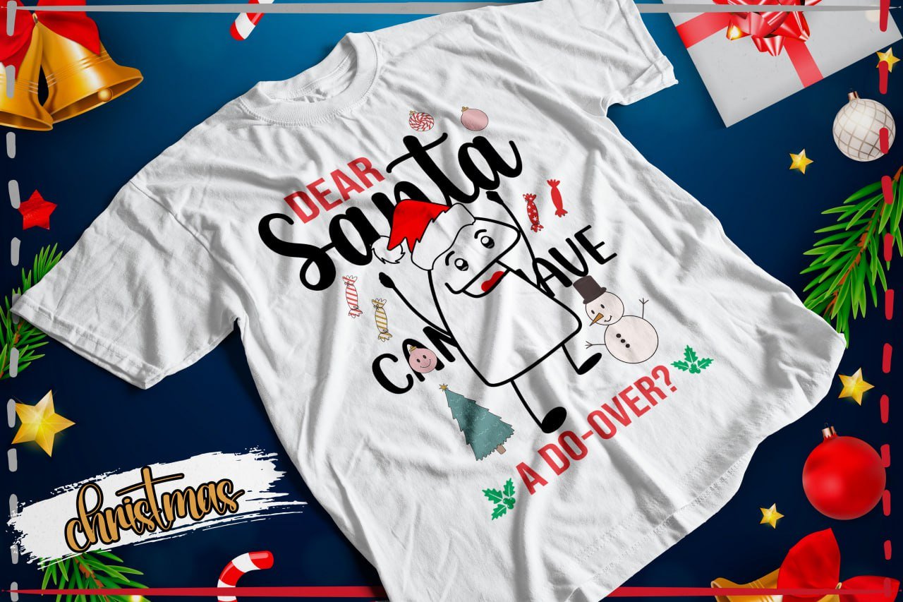 Flork con el saludo Dear Santa en una camiseta.