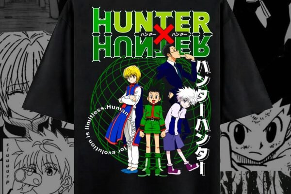 Hunter x Hunter: personajes en camiseta negra / Anime shirt character group