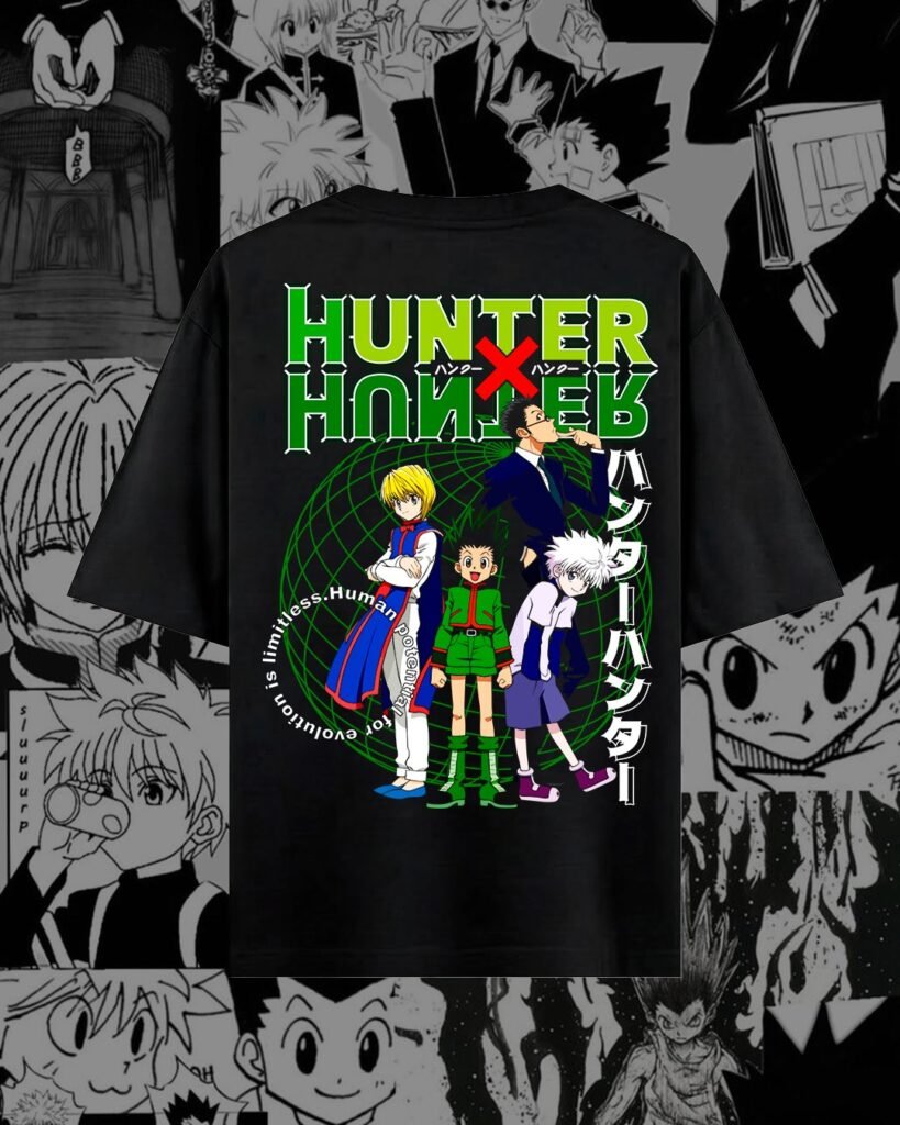 Hunter x Hunter: personajes en camiseta negra / Anime shirt character group