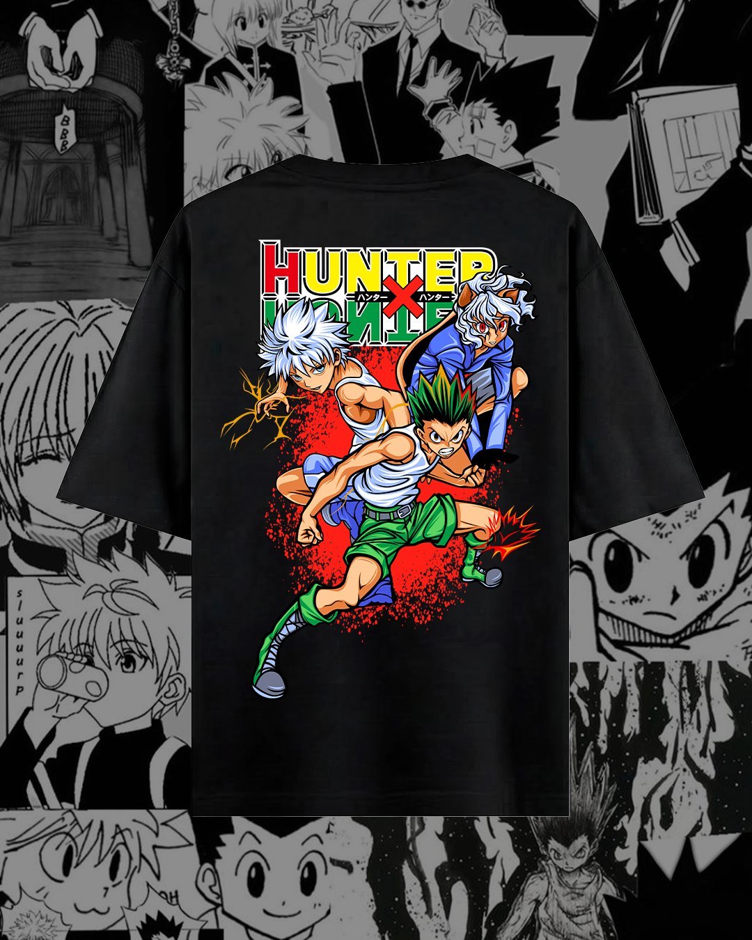 Escena de grupo a color de Hunter x Hunter.
