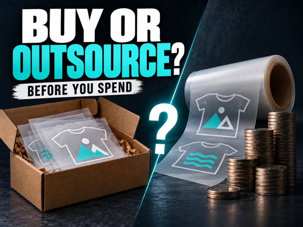 Buy or outsource? Transfer sheets, film roll and coins for a cost comparison